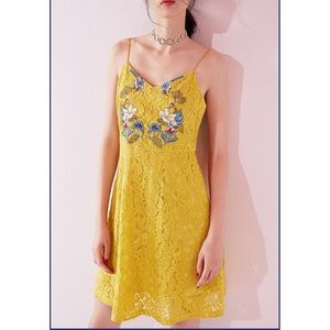 Embroidered Lace Mini Dress